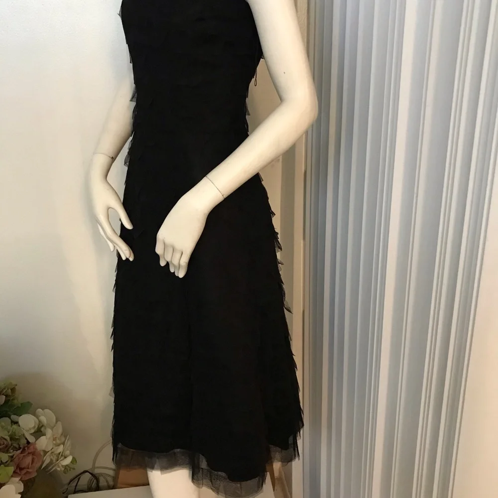 BCBG Maxazria black tulle layered Designer Dress - Picture 12 of 15